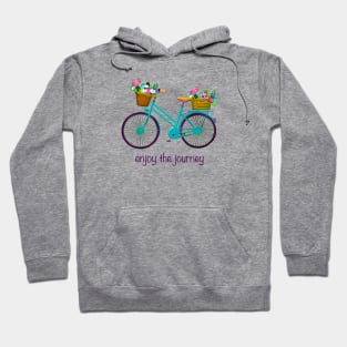 "Enjoy the Journey" Bike with Flower Baskets Hoodie